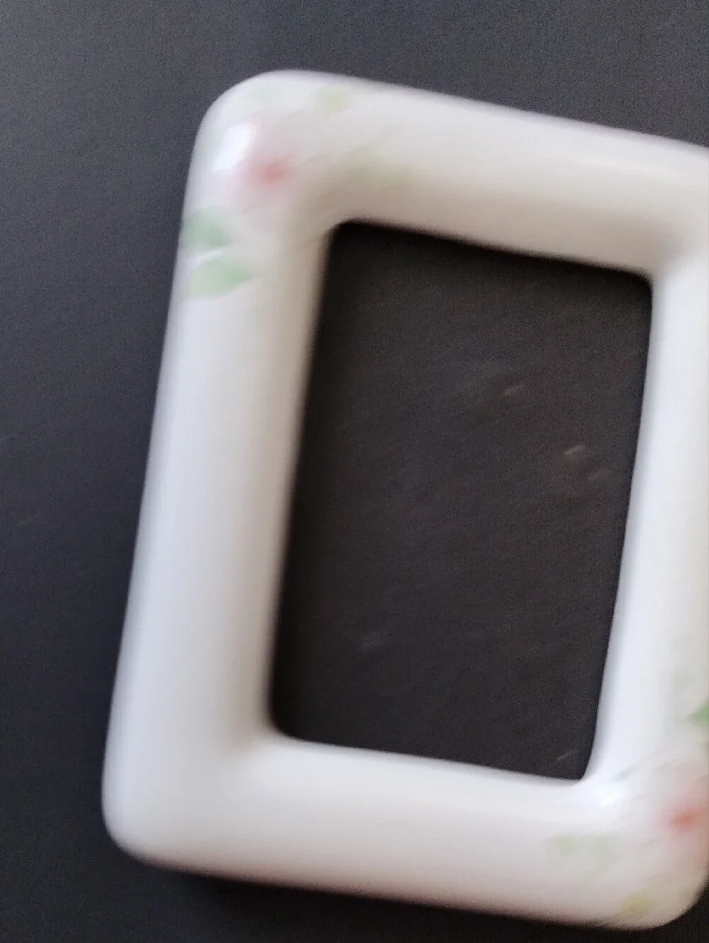 White Floral Ceramic Wall Accent Frame - Soft Pink Flowers